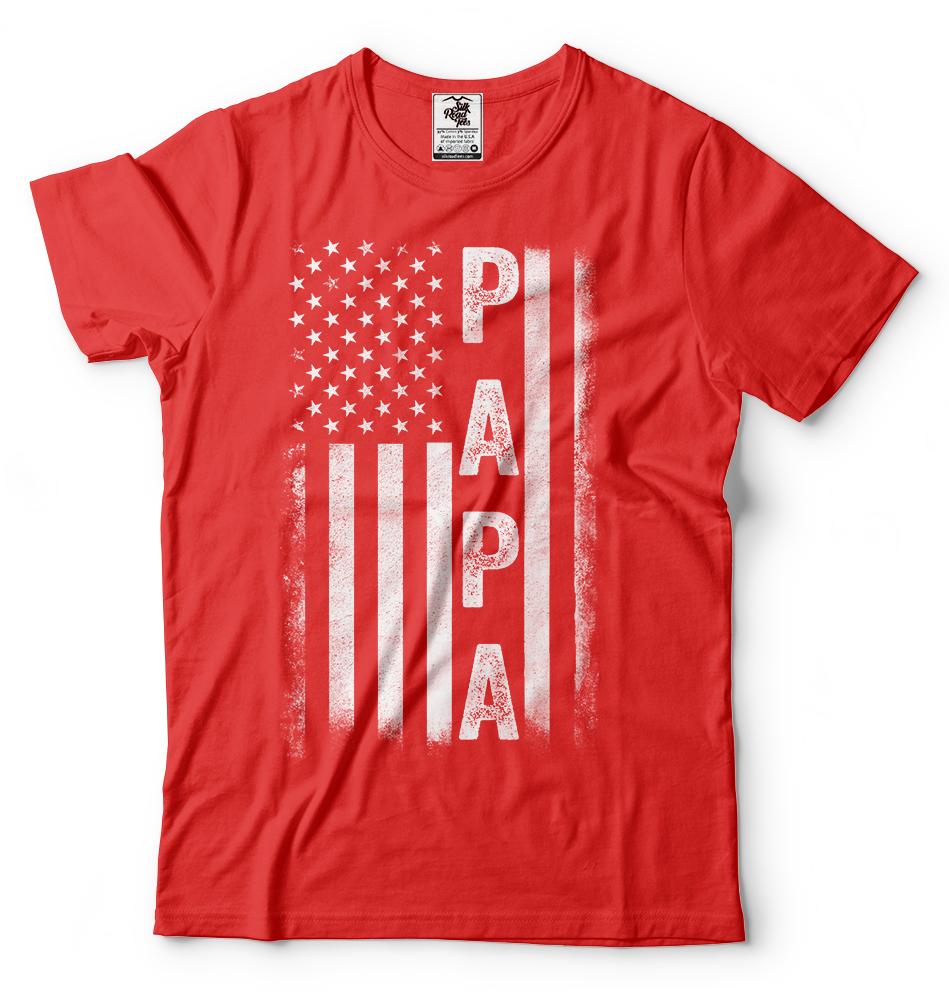 Papa And Dad Gift Tshirt Fathers Day Gift For Grandpa Dad Gifts American Papa