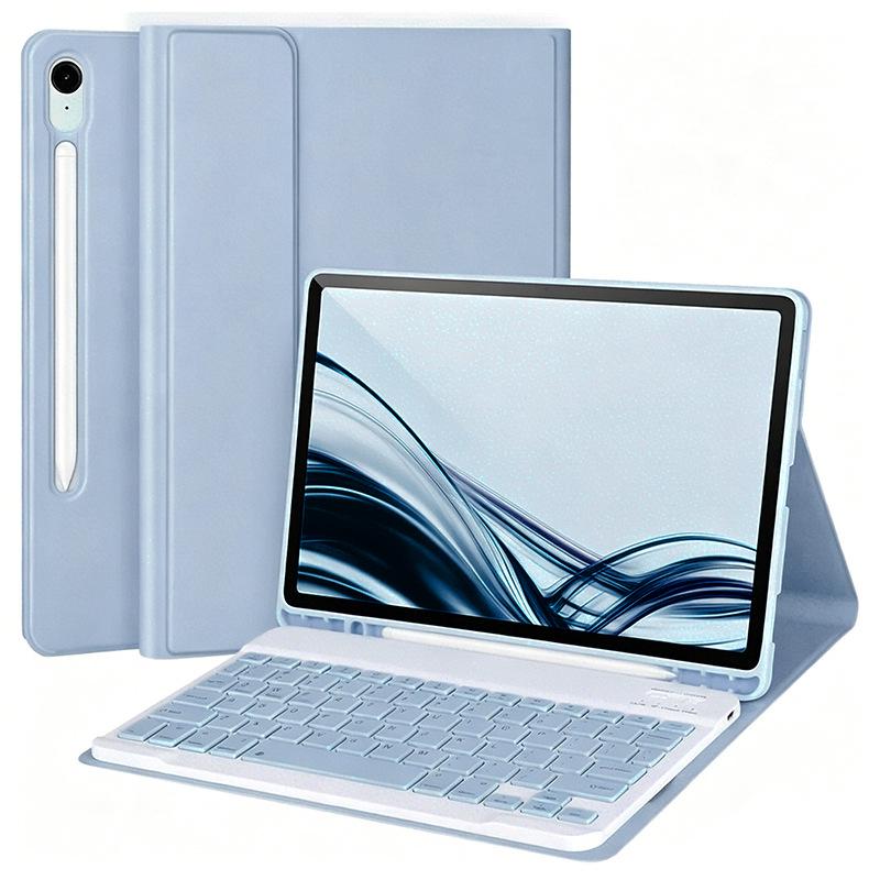 Защитный чехол-клавиатура Bluetooth для Samsung Tab S8/S9/S10 Plus, S7 FE, 12.4 - Совместим с моделями для Испании и Франции.