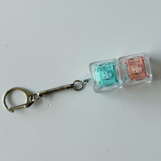 Keyboard Fidget Toy 2-in-1 Keyboard Decompression Button Finger Clicker Toy 2-Keys Fidget Keychain Work Travel Stress Relief Desk Toy