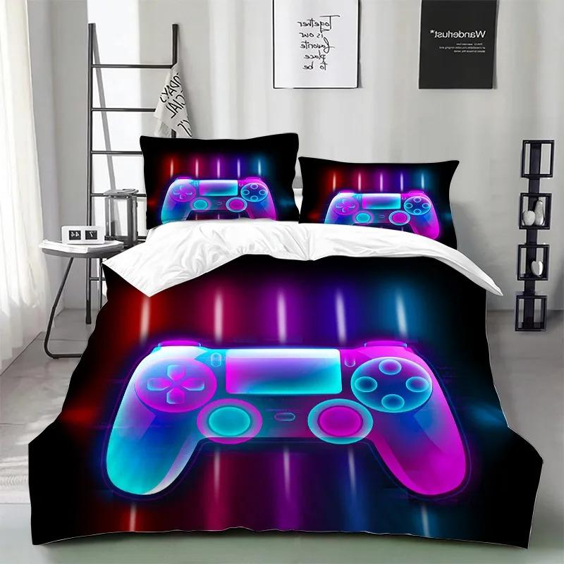 Комплект постельного белья с геймпадом 3D Детское пододеяльник Наволочка Набор из 2/3 предметов Кинг Дабл Пододеяльник Комплекты одеяла с принтом