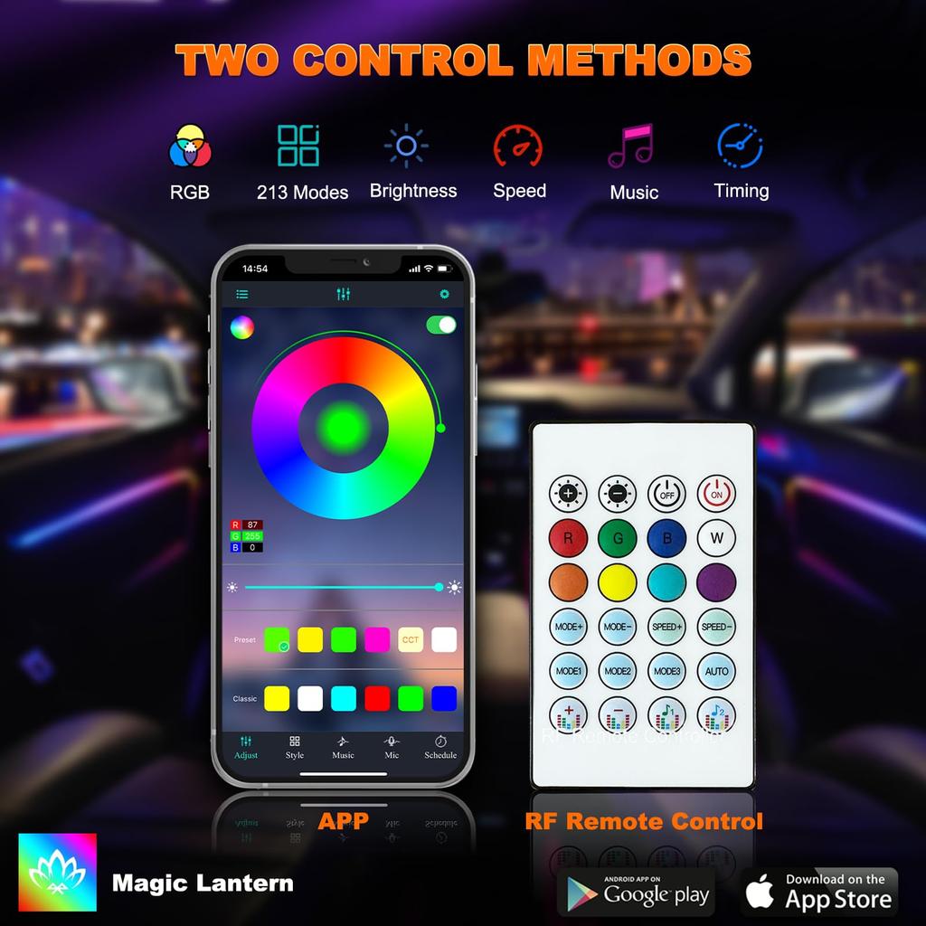 Универсальная автомобильная подсветка Symphony, светодиодная внутренняя RGB-стримерная атмосферная лампа с пультом управления через USB-приложение для Tesla Model 3 YSX