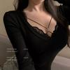 French pure lust sexy lace edge cross suspender underwear women's abstinence small breasts gather and show large comfortable bra cover