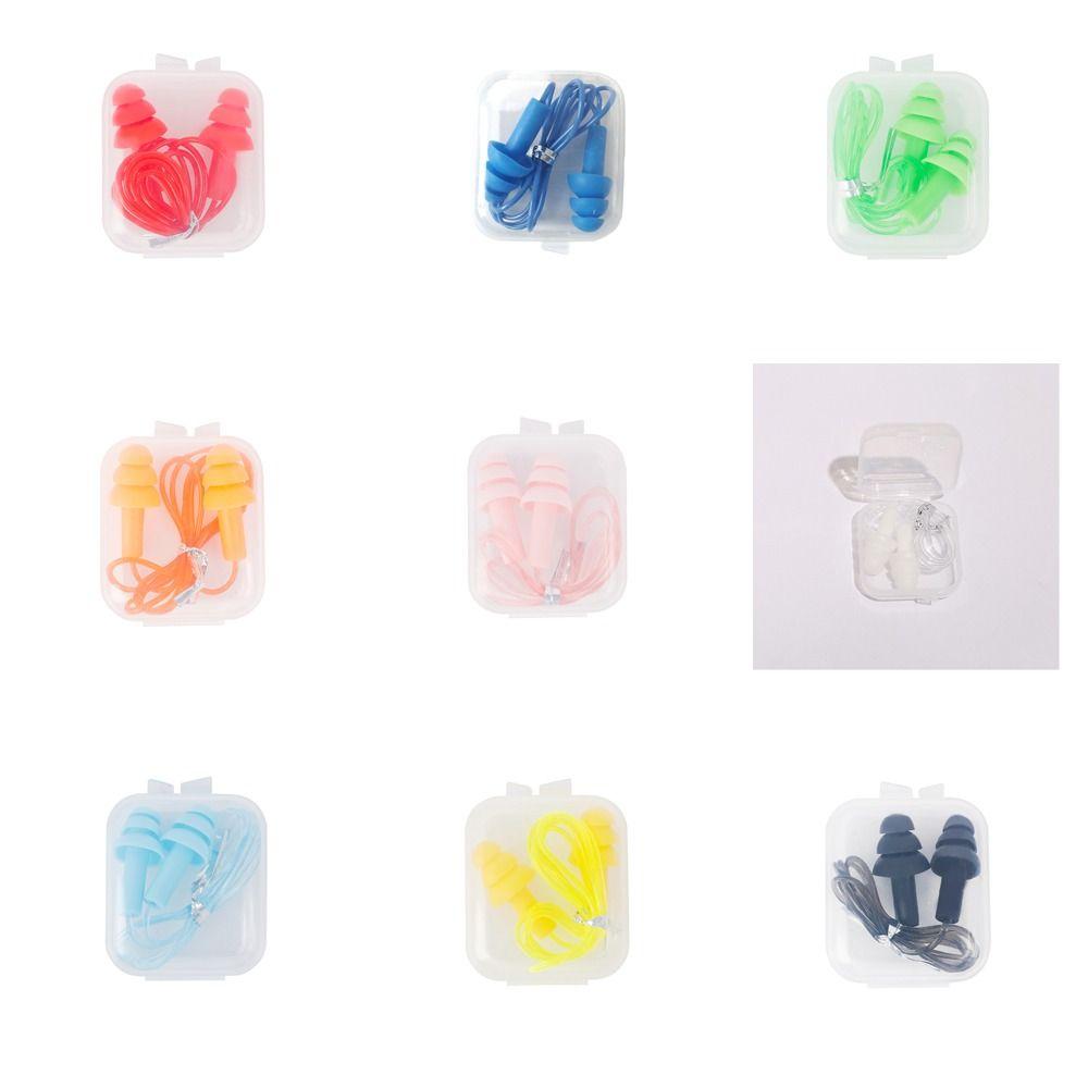 Accessories Hearing Sleep Earplugs Swim Ear Plugs Nasal Clip Earplugs with Rope Silicone Ear Plugs