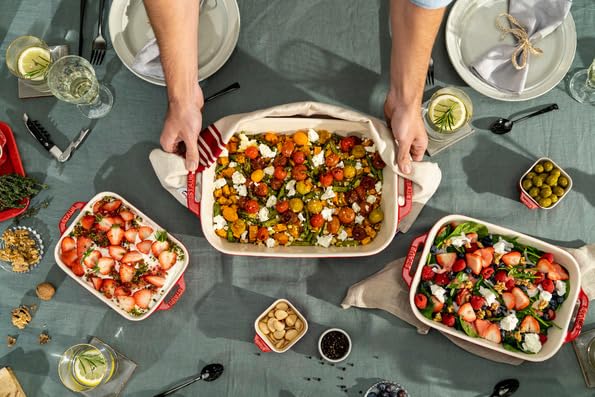 Блюдо staub Cherry 27 x Керамическое блюдо для запекания, подходит для использования в духовке и микроволновой печи, японское блюдо "Прямоугольное 20 см" [Авторизованный продукт] 40508-590