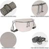 Fanny Packs for Women, Wide Strap Crossbody Bags, Leather Sling Belt Bag for Women, Trendy Waist Bags Waterproof for Party, Travel, Gift, White