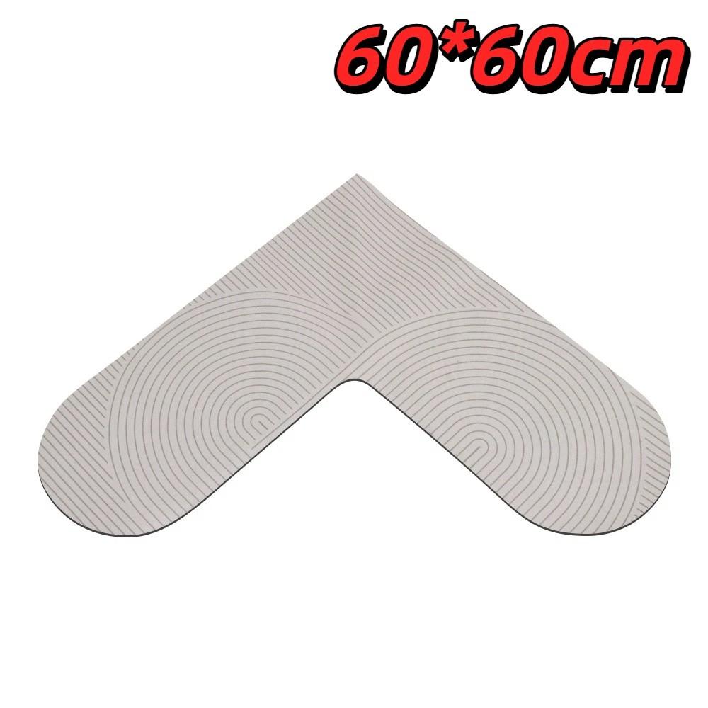 60*60cm Kitchen Carpet L-Shape Oil-Proof Anti-Slip Floor Mat Soft Wipable Surface Waterproof Doormat Home Decoration