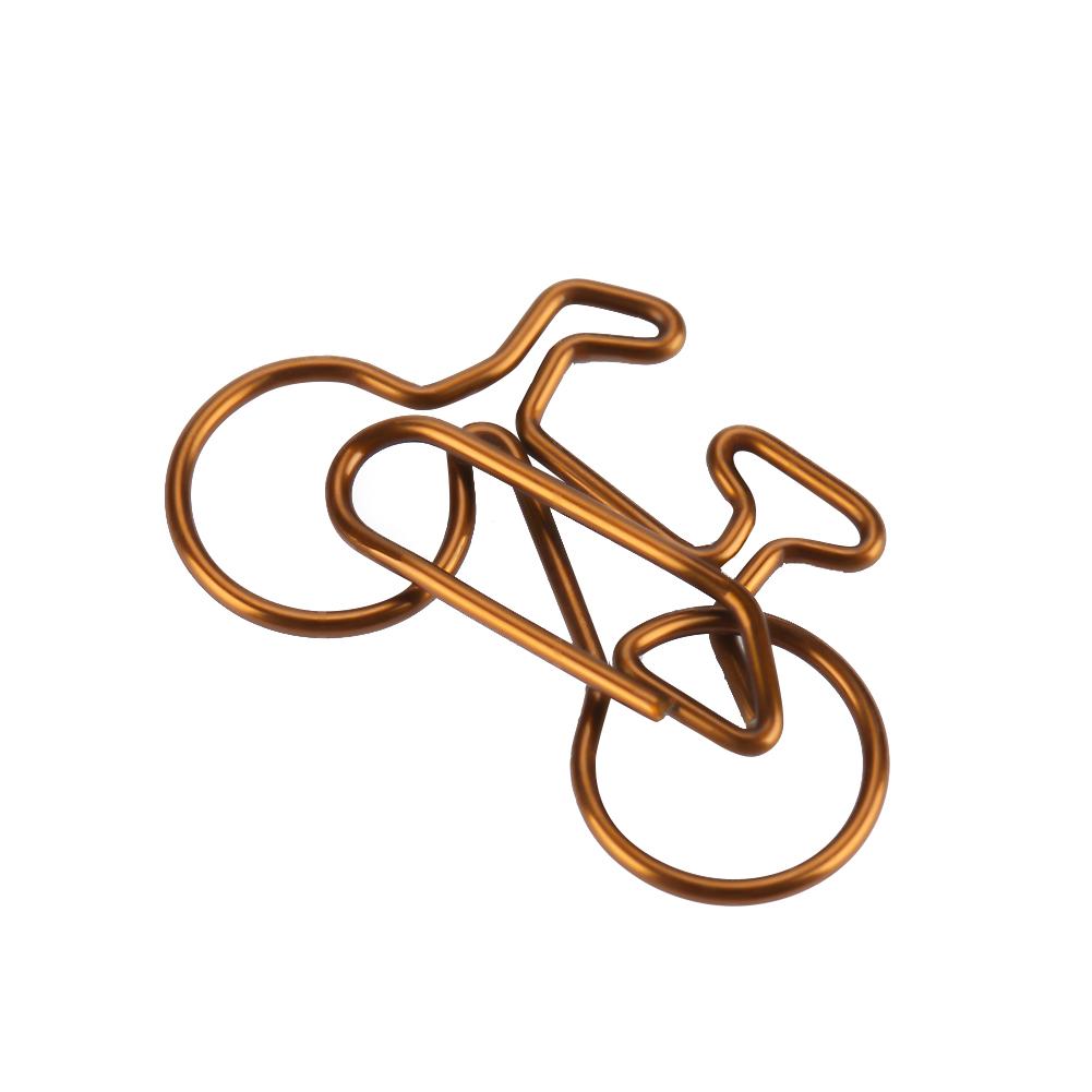 20pcs Metal Bicycle Shape Paper Clips Coffee Color Bookmark Office School Stationery Clip