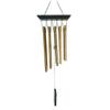 [R2643] - Wooden Chime 'Zen Attitude' Brown Wenge Gold - 81x18x7 Cm