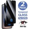2PCS Privacy Tempered Glass Case For Samsung Galaxy S25/S26 Ultra Plus S 26 25 Edge Fingerprint-Unlock Anti-Glare Anti-Spy Glass