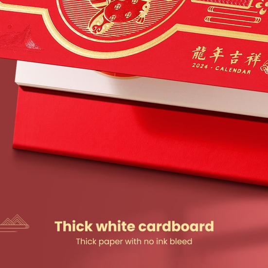Настольный календарь на 2024 год, яркий цвет, плавное письмо, китайский Новый год, ежемесячный календарь, планировщик, подарок