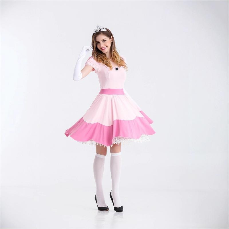 Halloween Adult Peach Princess Dress Pink Princess Dress Party Dress Up Costumes Performance Costumes