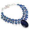 Sodalite, Blue Topaz Handmade 925 Sterling Silver Jewelry Necklace 18" C0m59