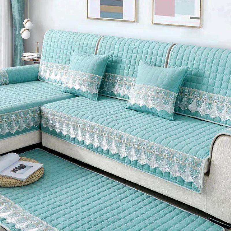 Four Season Universal Brushed Sofa Towel Soft Anti-slip Sofa Cover 1/2/3/4 Seat Sectional L-shaped Couch Covers for Living Room