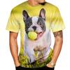 Animal French Bulldog 3D Print T-Shirt Men's Women's Trend Casual Summer Tops Loose Round Neck Short Sleeve Male Clothing