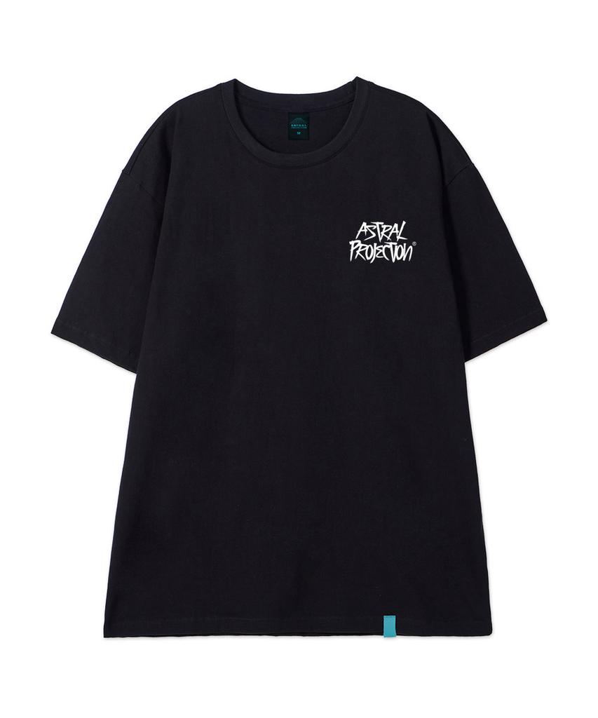 ASTRAL PROJECTION [Graffiti] Cotton Loose Fit Short Sleeve T-Shirt_Black