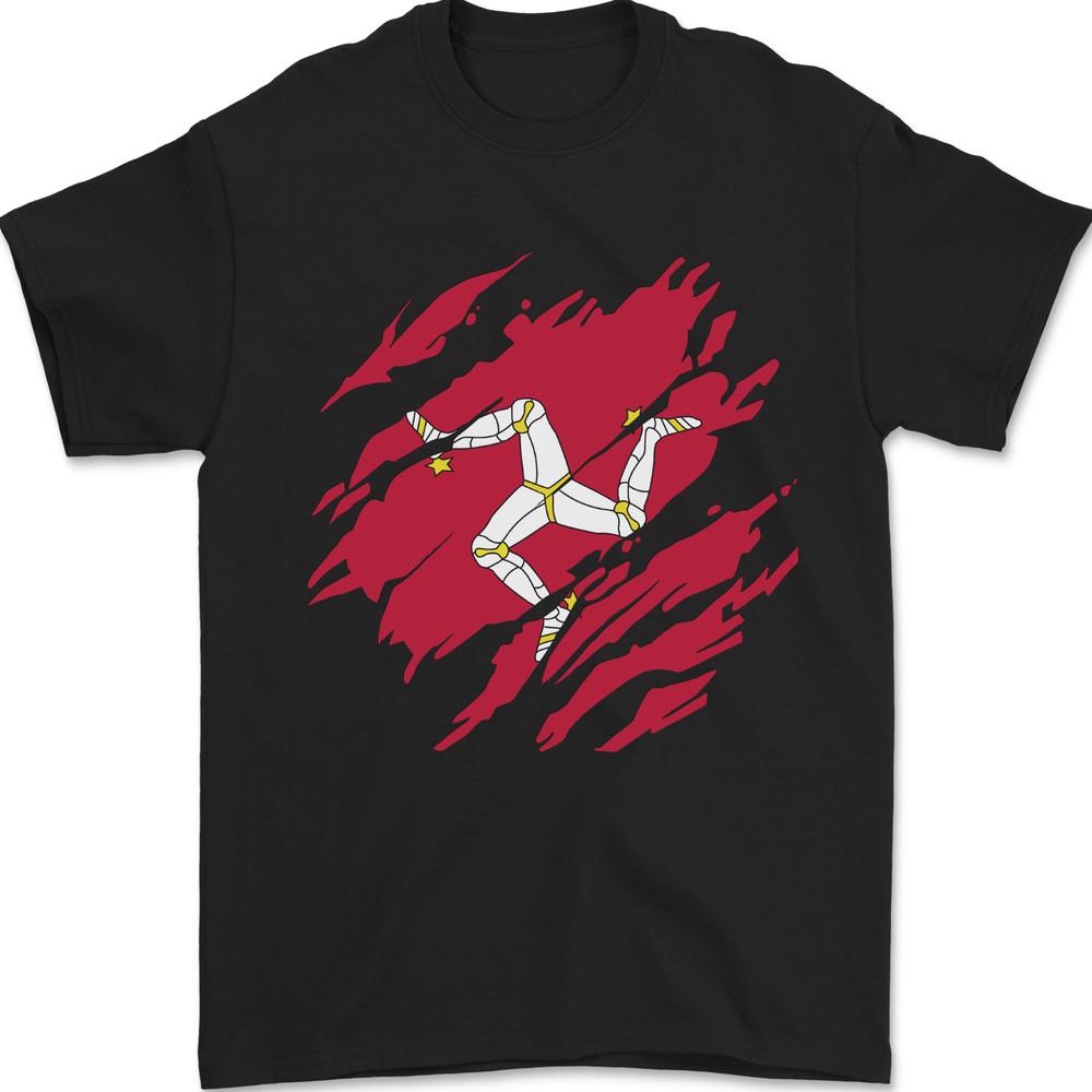 Torn Flag Isle of Man Mens T-Shirt Cotton Unisex T-Shirt