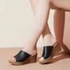 Fashion Women Wedged Slippers Summer New Open-toe Platform Sponge Sandals Fashion Wedge Platform Beach Female Peep High Heels Sandals