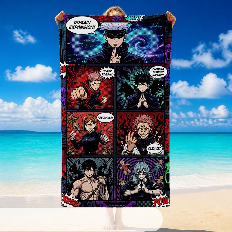 Jujutsu Kaisen Beach Towel, Soft Large Absorbent Towel For Beach Swimming Pool Travel Vacation