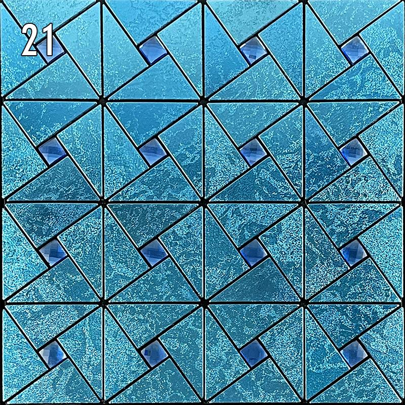 Наклейка на стену из металлической мозаики в европейском стиле, самоклеящаяся настенная плитка, фартук для гостиной, фон для телевизора, настенный декор, мозаичная палочка