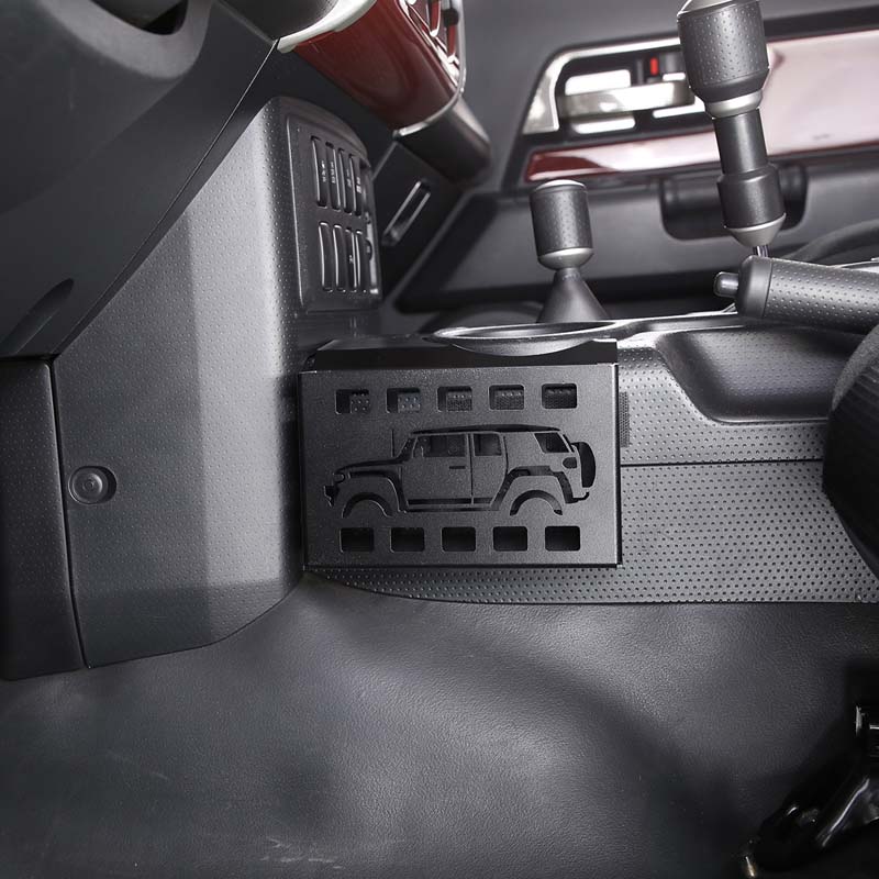 Для Toyota FJ Cruiser 2007-алюминиевый черный автомобильный ящик для хранения шестерен на центральной консоли, две корзины, отделка автомобильных аксессуаров, левый руль и