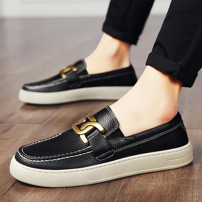 Модные классические белые мокасины мужские дышащие повседневные туфли на плоской подошве мужские кожаные туфли без застежек для вождения мужские sapatos masculinos