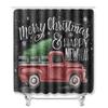 Christmas Shower Curtain Floor Mat Combination Four-Piece Set Bathroom Toilet Carpet Shower Room Mat Foot Mat