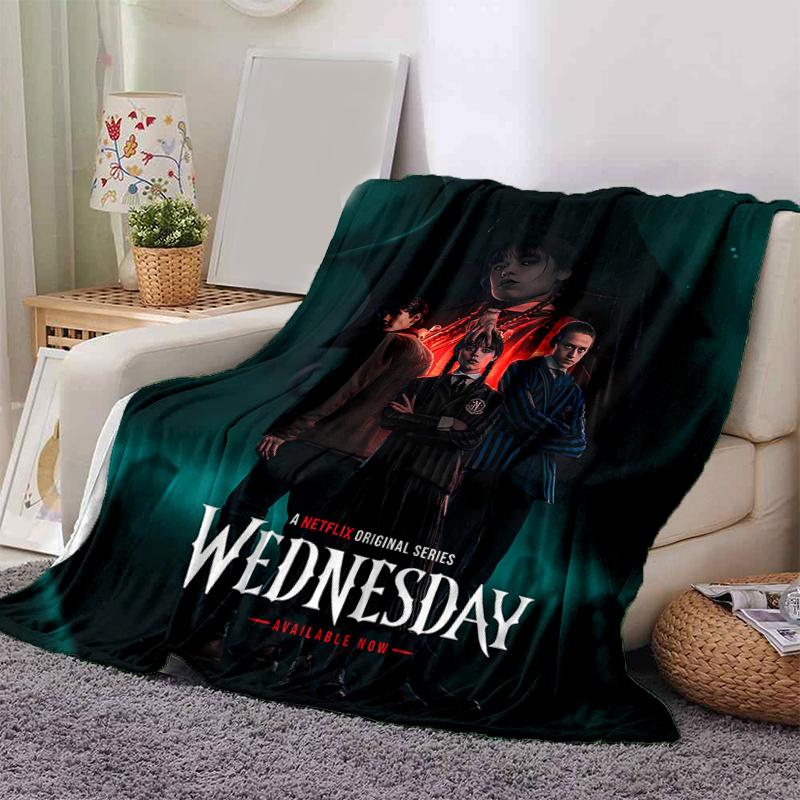 1pc Wednesday Series Blanket, Soft Throw for Room Decor, Perfect Gift Idea for Family and Friend, Living Room, Travel, Camping, Car Blankets, Beach, O