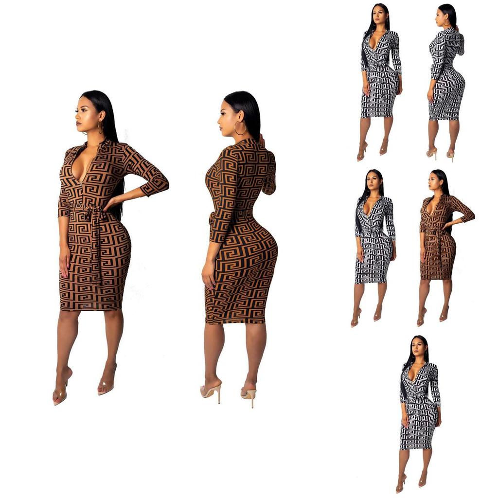 Fashion Womens Winter Women Long Sleeve Dress Slim Fit Sexy Vneck Dress