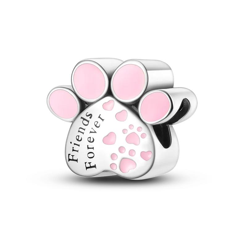 925 Silver Animal Charms Beads for DIY Bracelet Lovely Dog Cat Pendants Jewelry for Women