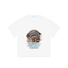 White T Shirt with Raccoon and Text Print for Casual Wear