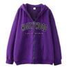 Mens Oversized Hooded Zip-Up Sweatshirt With Letter Print Casual Streetwear Fall