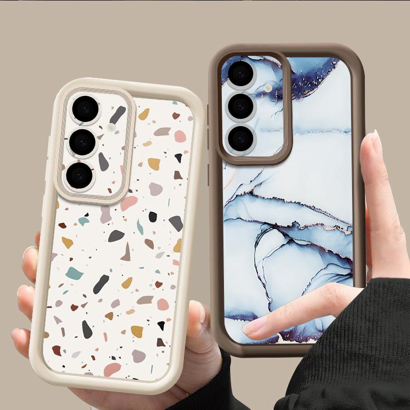 Чехол Геометрия с Мраморным Принтом Для Samsung A57 A37 A27 A17 S26 Ultra S25 FE A56 A36 A26 A16 A55 A35 A25 A15 A54 5G S21 S22 S23 S24 Plus Ударопрочный Чехол