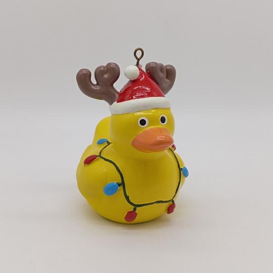 Рождественская подвесная утка, украшение для дома и улицы, рождественская елка, шарф из рогов лося, желтая утка, украшение из смолы, кулон, праздничный подарок