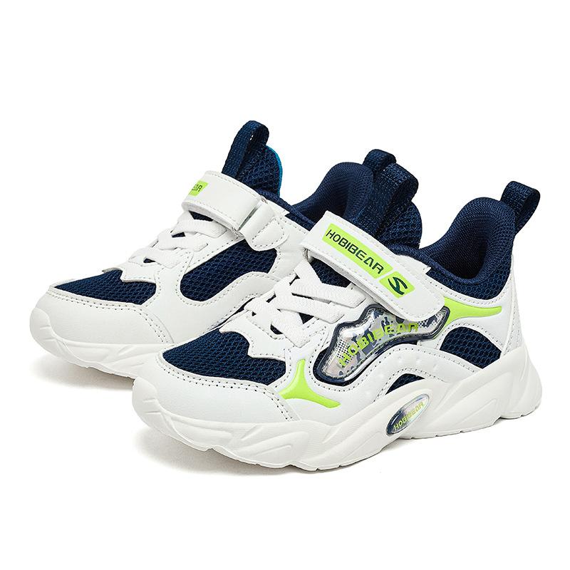 Kids Sneakers Breathable Mesh Running Shoes Boys Girls Hook And Loop Casual Sports Shoes For Children Walking School Shoes