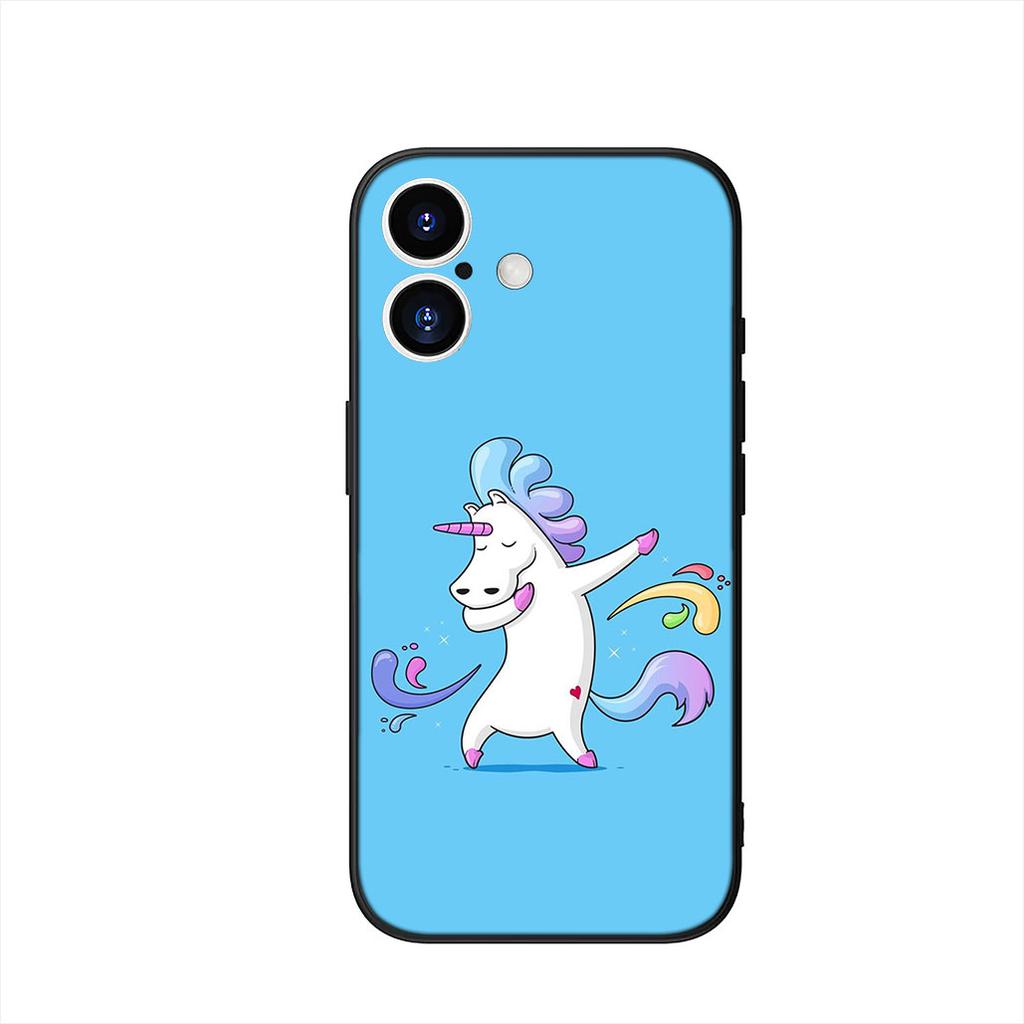 Cute Pink Unicorns Rainbow Cover Phone Case for Apple iPhone 17 16 15 11 Pro XS Max XR 6 7 8 Plus + SE 2020 5 16E