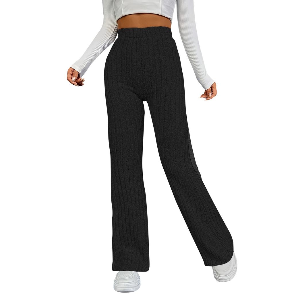 Women's Fashion Casual Solid Color Micro Flared High Waisted Pants Slim Fit Autumn And Winter Women's Clothing Pants