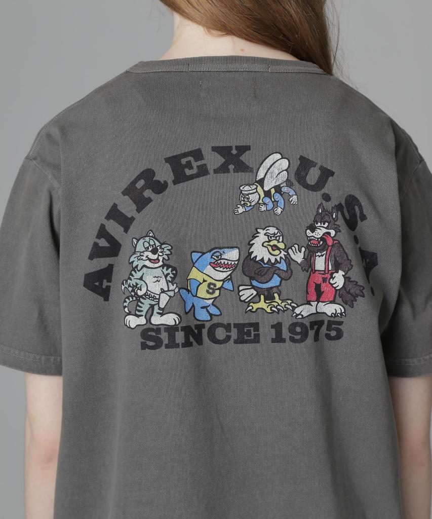 Женская футболка Avirex FADE WASH PRINT F, 410, Угольный, 783-5135604