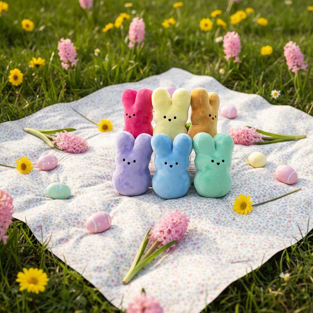 Плюшевый кролик Peeps, Пасхальные игрушки Peep, Наполнители для подарочных пакетов, Призы для карнавала, Ассортимент, Пасхальные яйца для детей, Фильтр, Вечеринка