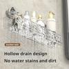 Bathroom Corner Storage Rack Suction Cup Waterproof Anti-slip Punch-free High Fence Transparent Thick Hollow Drainge Bottom Kitchen Hotel Wall