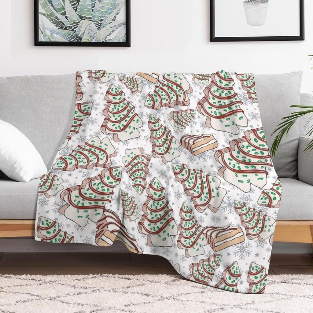 Christmas Candy Cane Print Blanket, Soft Microfiber Throw – Lightweight, Warm for Women, Kids – Holiday Gift for Boys, Teens