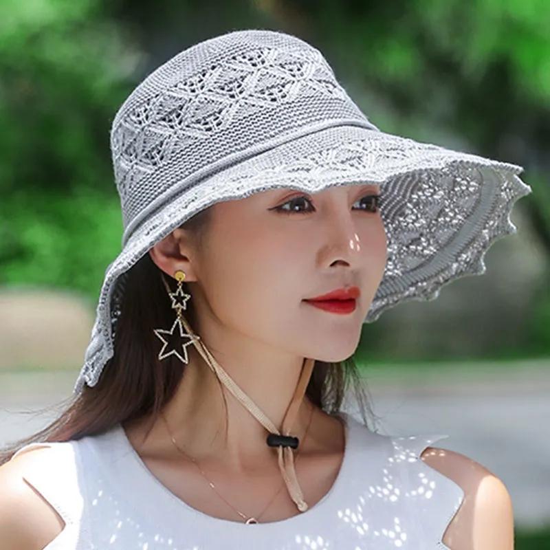 Summer Foldable Hats for Women Korean Large Brim Sun Protection Hats Vacation Travel Seaside Cool Hats