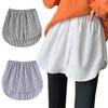 Covers Up Faux Hem Winter Basic Skirt Women White Black Folding Covering Sweater Base Skirts