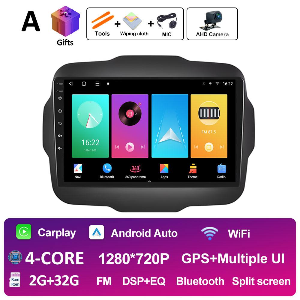 For Jeep Renegade 2016 2017 2018 - 2020 GPS Navigation Android Auto Wireless Carplay Bluetooth Smart System 2.5D Touch Screen 4G