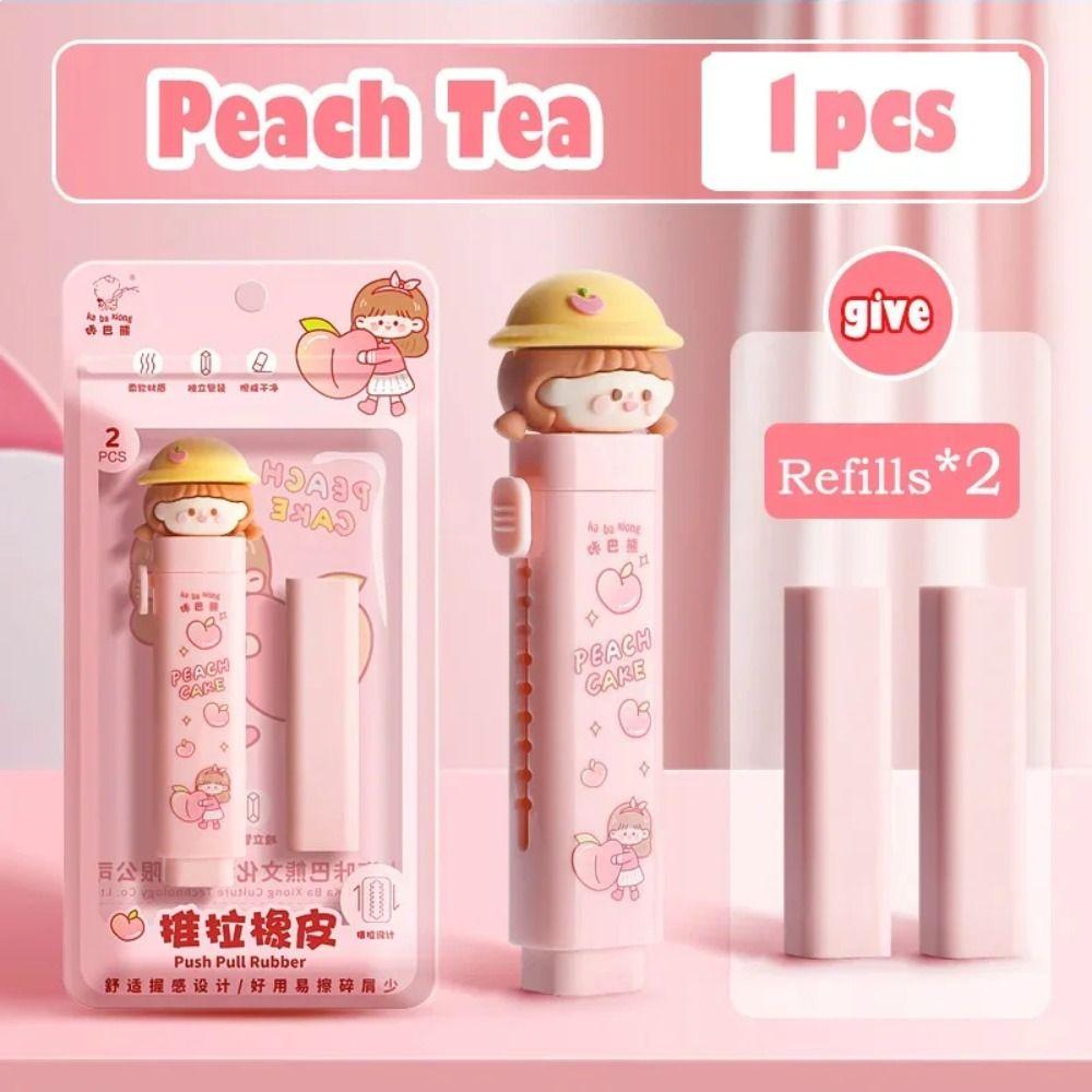 Студенческий подарок Механический ластик Сменный резиновый стержень Ластик в виде ручки Милый корректирующий инструмент