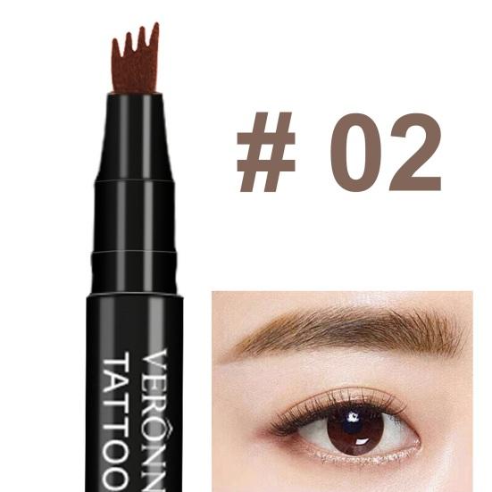 Жидкий карандаш для бровей с кисточкой с четырьмя вилками. Профессиональный водостойкий, устойчивый к поту карандаш для бровей. Стойкий макияж. Легко окрашивается. Четкость бровей.