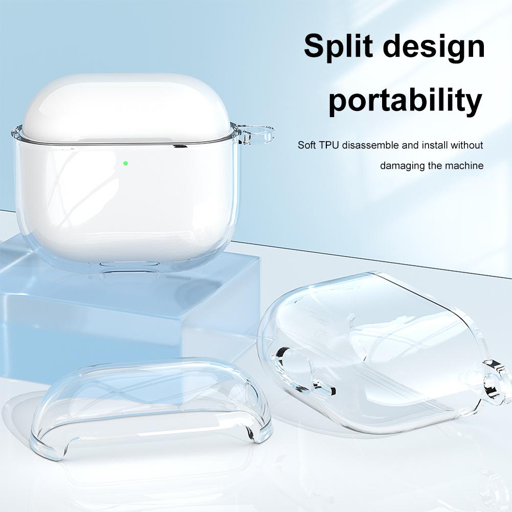 Прозрачный чехол для наушников AirPods 4 (2024) Чехол для зарядки TPU Прозрачный защитный чехол Чехол для беспроводных наушников
