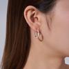Elegant Minimalist Cylinder Pave Setting Moissanite Hoop Earrings S925 Sterling Silver White Gold Plated Small Circle Earrings