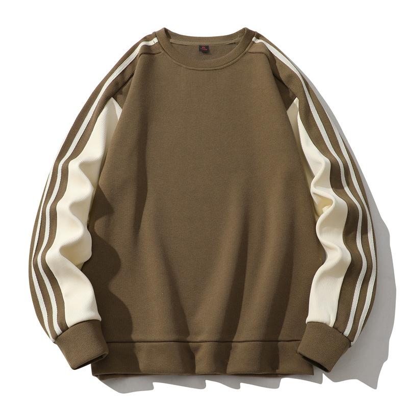 Толстовка с капюшоном Splicing Three Bar Pull Tab с круглым вырезом для мужчин, универсальная и свободная основа