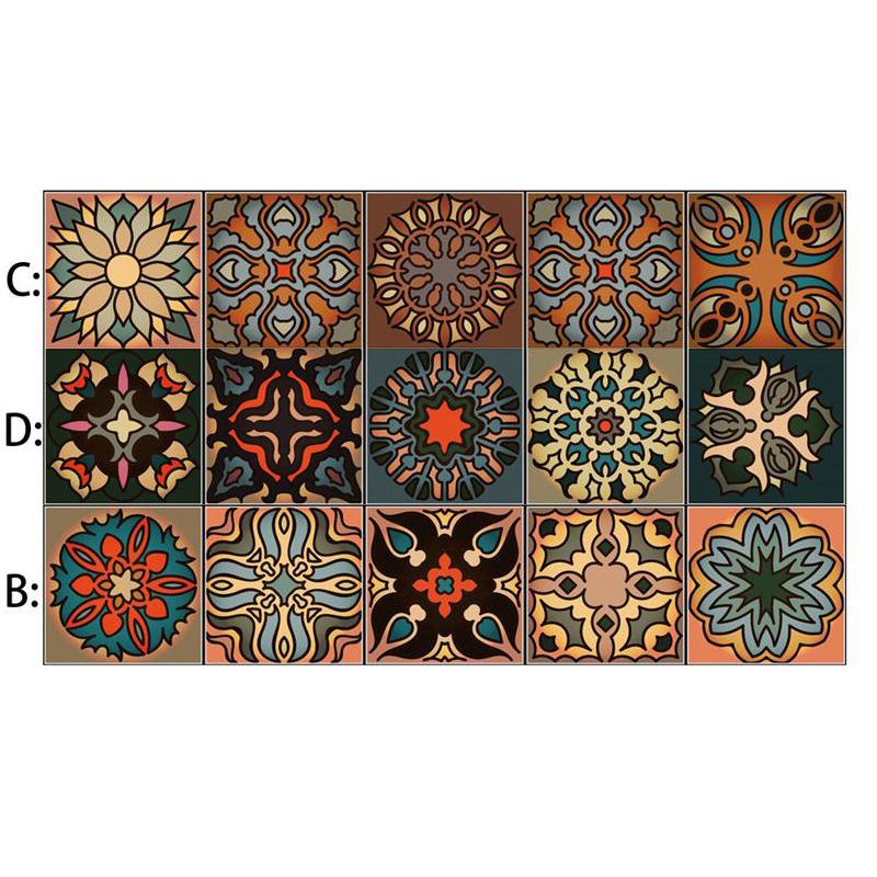 Самоклеящаяся настенная плитка в марокканском стиле, винтажная, цветная, водонепроницаемая, наклейки для декора кухни, ванной комнаты, гостиной, наклейки для дома, сделай сам