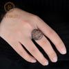 Gb Oval Natural Smoky Quartz Ring Genuine 925 Sterling Sliver Vintage Gothic Punk Rings For Women Party Fine Jewelry